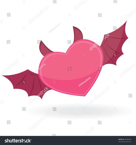 Valentine Icon Devil Heart Vector Illustration Stock Illustration 46088920