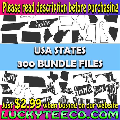 USA States SVG Bundle 50 States SVG Bundle Cut Files Cricut Clip