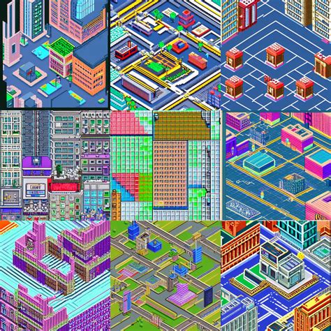 Prompthunt Isometric Pixel Art Cyberpunk City Commodore Palette