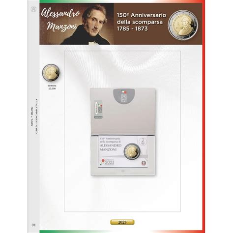 Foglio Euro Commemorativi Coincard Italia A Manzoni