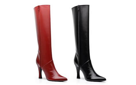 Premium Photo High Heeled Boots In Different Colors