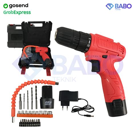 Jual Hdt Cdd Mesin Bor Cas Charger Batre V Cordless Drill Set