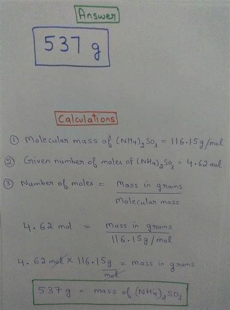 Solved Calculate The Mass In Grams Of Mol Of Nh So G