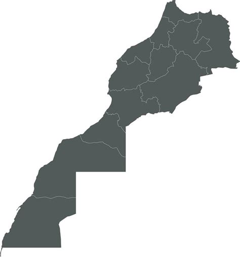 Vector Blank Map Of Morocco With Regions And Administrative Divisions