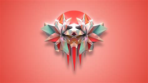 Wallpaper Colorful Illustration Digital Art Artwork Red Background Gradient Facets