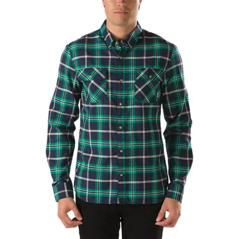 Vans Payne Plaid Buttondown Shirt Navy Apple Green Vxxve6z