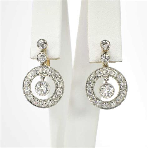 Stunning Vintage Diamond Ear Pendants