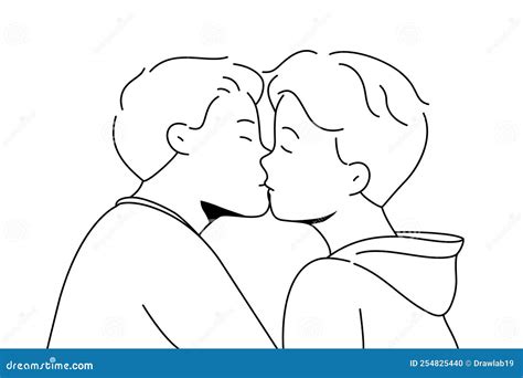 Gay Couple Kissing Showing Love Stock Vector Illustration Of Together