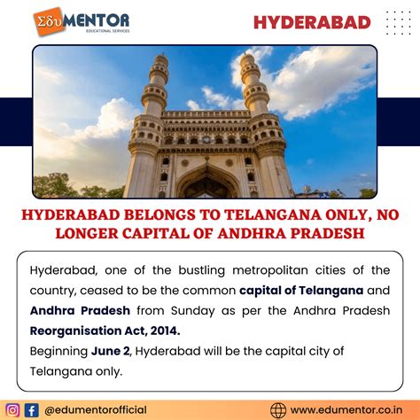 Hyderabad Is Now Exclusively Part Of Telangana And Is No Longer The