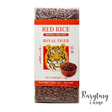 Tajski Ryż Czerwony Cargo Premium Pełnoziarnisty Red Rice Original Thai Rice 1kg Royal Tiger