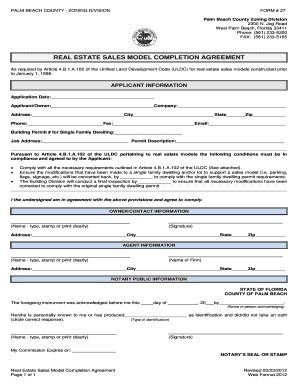 Fillable Online PALM BEACH COUNTY ZONING DIVISION FORM 27 Palm Beach