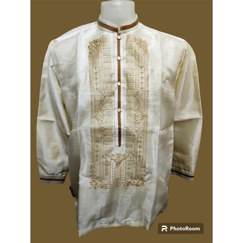 Mall Quality Barong Tagalog Pi A Organza With Linning Mocca Piping For