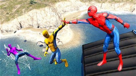 Colourfull Spiderman Jumping Highest Building Euphoria Ragdolls Ep