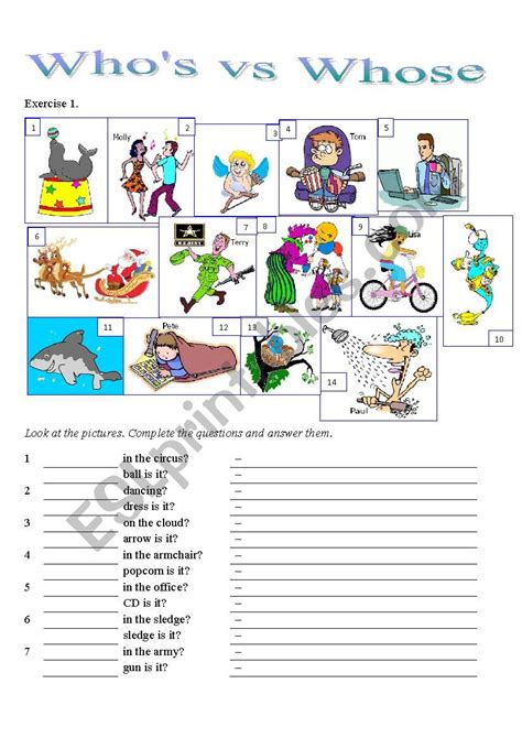 Who´s vs Whose - ESL worksheet by komarik