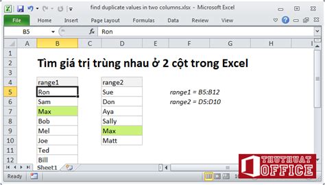 Tìm Giá Trị Trùng Nhau ở 2 Cột Trong Excel Như Dân Chuyên