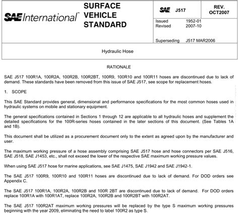 Sae J Hydraulic Hose Standard Specifications Pdf Knowledge Yuyao