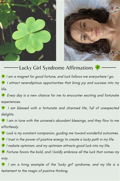 Affirmations For Cultivating A Lucky Mindset Manifest Lucky Girl