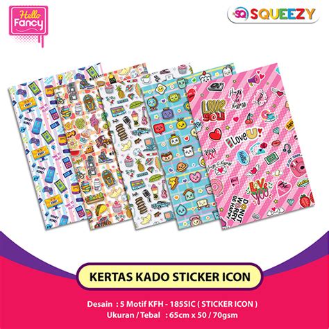 Jual Kertas Kado Squeezy Lembar Tema Bungkus Kado Tema Gift