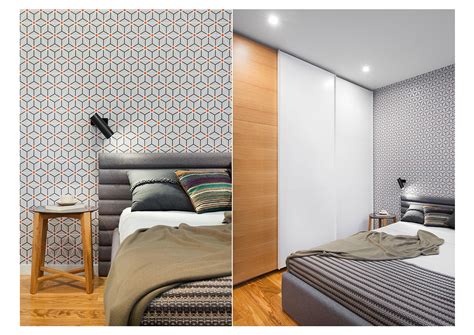 geometric wallpaper in bedroom | Wallpaper bedroom, Home decor ...