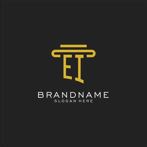 ei initial logo  simple pillar style design  vector art