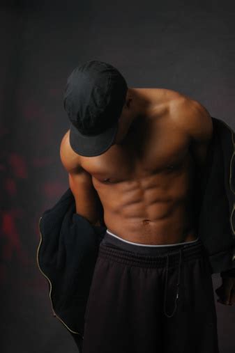 African American Male In Black Hoodie And Sweats Stock Photo - Download ...