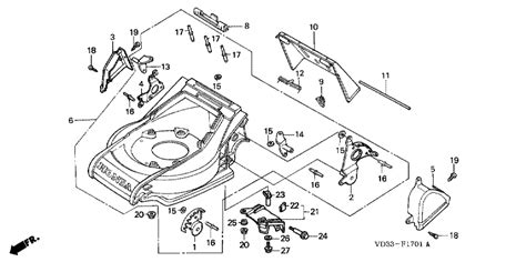 Ersatzteile und Zeichnung vom Rasenmäher Honda HR EL171 QDE