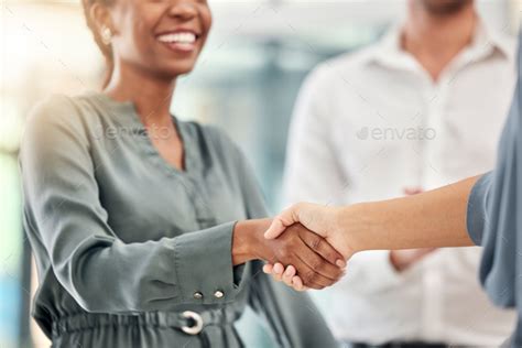 Handshake Welcome And Meeting With A Black Woman In Business Shaking