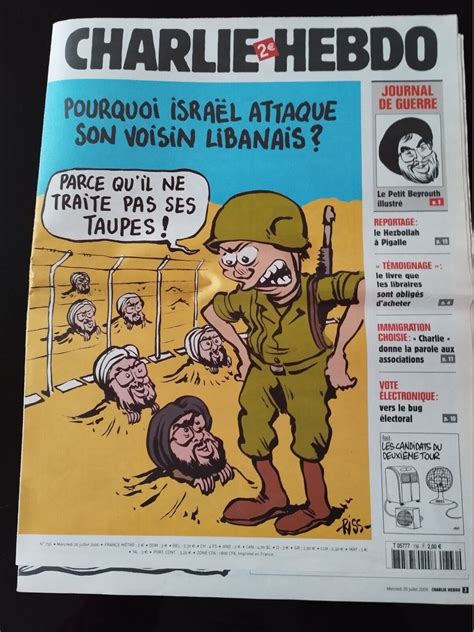 Charlie hebdo n736 du 26 07 2006 Pourquoi Israël attaque son voisin