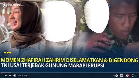 Momen Zhafirah Zahrim Febrina Diselamatkan Dan Digendong TNI Usai