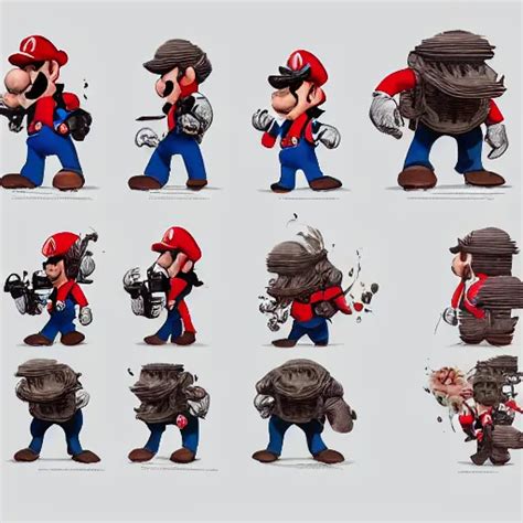 Mario Character Sheet Concept Design Contrast Kim Stable