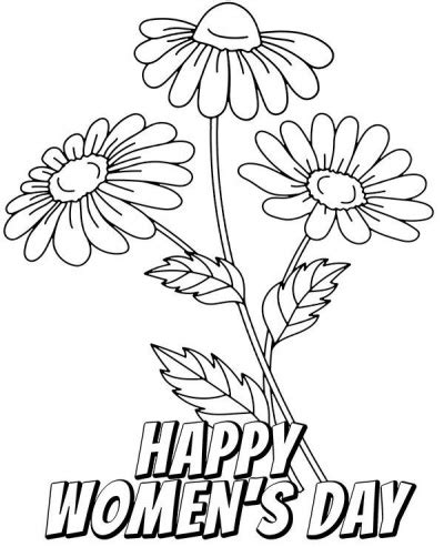 Flowers Coloring Pages Happy Women S Day Topcoloringpages Net