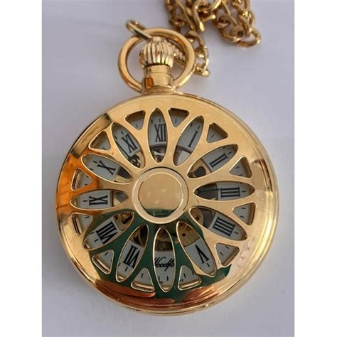 A Woodford Skeleton Half Hunter Pocket Watch Gold Plated Finish With