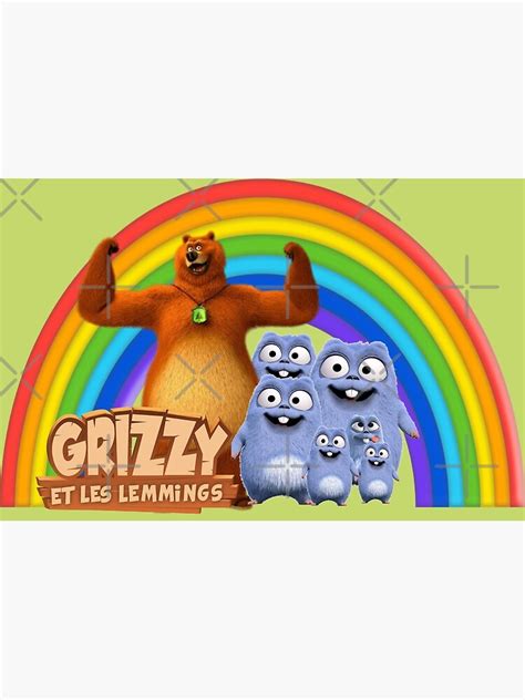 grizzy  lemmings character poster  sale  nimxl redbubble