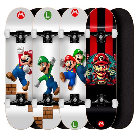 Skate Montado Mario E Luigi Completo Profissional 8 0 Varios Modelos