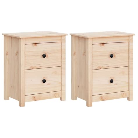 Tables De Chevet 2 Pcs 50x35x61 5 Cm Bois De Pin Massif Leroy Merlin