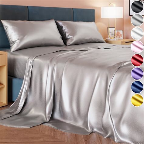 Amazon Satin Sheets King Size Pieces Colors Silky Satin