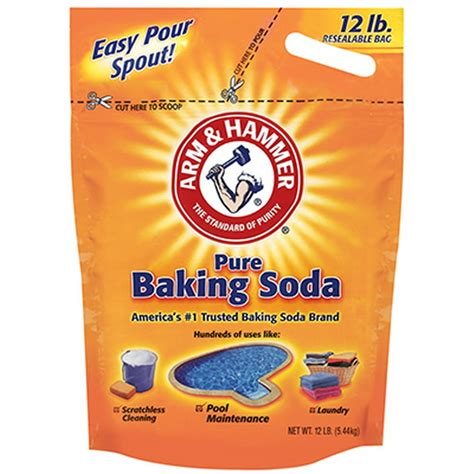 Arm And Hammer 12 Lb Baking Soda 100 Sodium Bicarbonate Re Sealable Bag