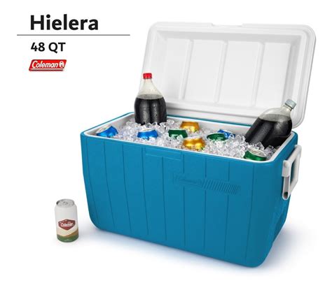 Hielera Qt O Lit Azul Con Asas Tapa Enfriador Coleman Env O Gratis