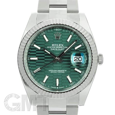 未使用rolex ロレックス デイトジャスト 41 126334 ミントグリーン フルーテッドモチーフ オイスターブレス（商品id