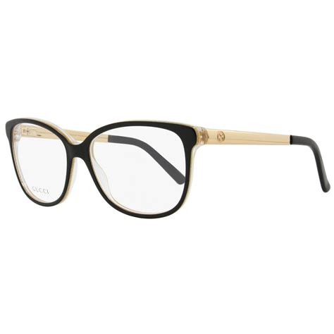 Gucci Oval Eyeglasses Gg3701 4wh Size 54mm Blackgold 3701