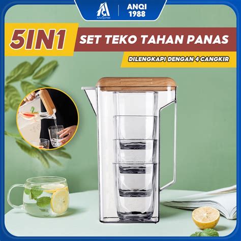 Jual Anqi Teko Gelas Plastik Ketel Air Minum Teko Jus Dengan