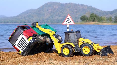 Tata Dumper Accident Biggest River Pulling Out JCB 5CX HMT Tractor