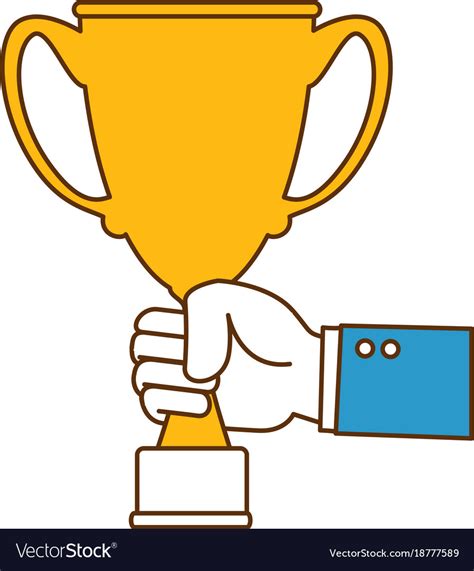 Hand With Trophy Cup Award Icon Royalty Free Vector Image