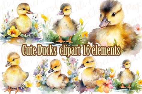 Duck And Duckling Clipart