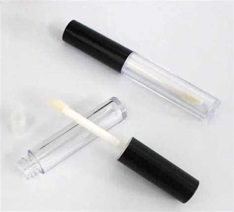 Tube transparent en plastique pour brillant à lèvres 1ml bouchon noir