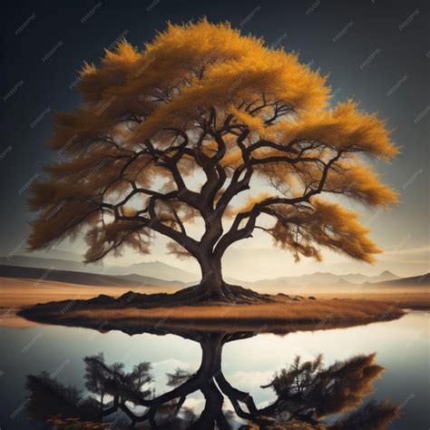 Premium Photo | Artificial intelligence tree rendering detail