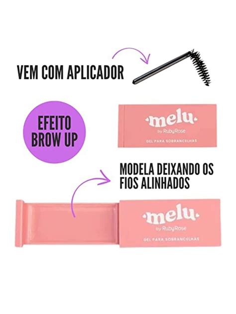 Gel Para Sobrancelhas Modelador Incolor Escovinha Melu By Ruby Rose