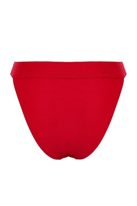 TRENDYOLMİLLA Kırmızı Dokulu High Leg Regular Core Bikini Altı TBESS BA Fiyatı Yorumları