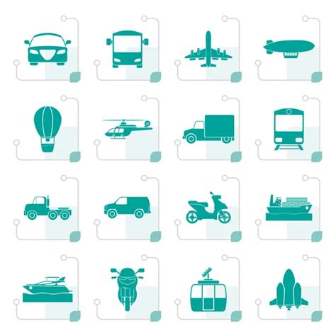 Transportation Icons Design Elements Stock Vector Michalsochor