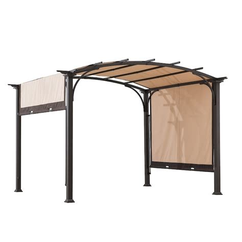 Sunjoy 7 Ft 6 In W X 10 Ft L X 7 Ft 8 In Brown Metal Freestanding